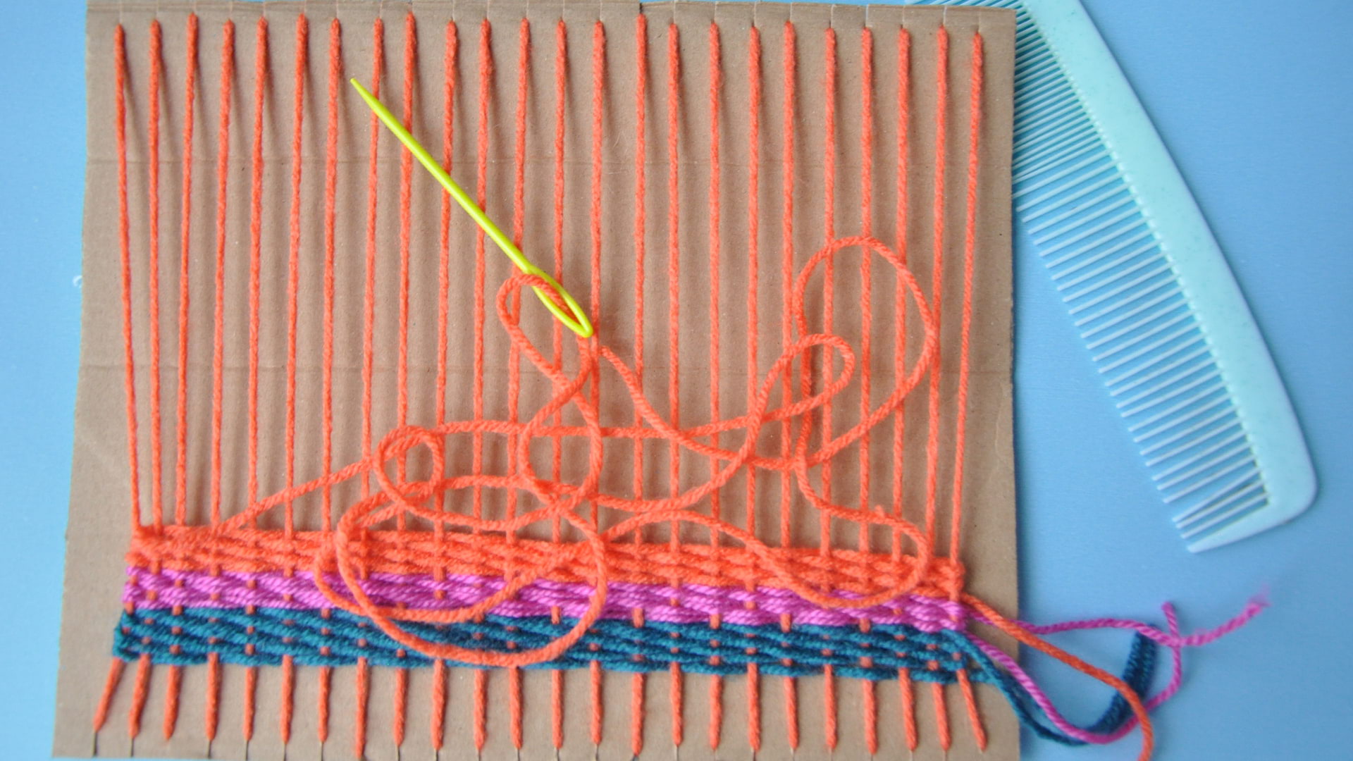 Weaving with Colorful Fabric slide 1