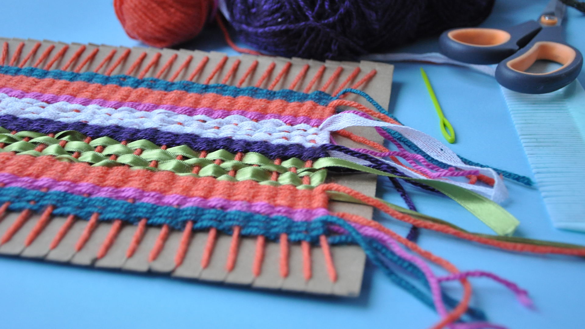 Weaving with Colorful Fabric slide 2