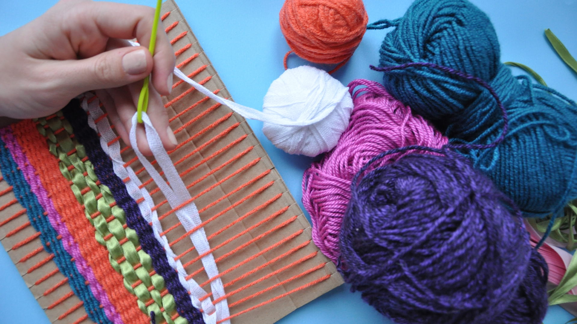 Weaving with Colorful Fabric